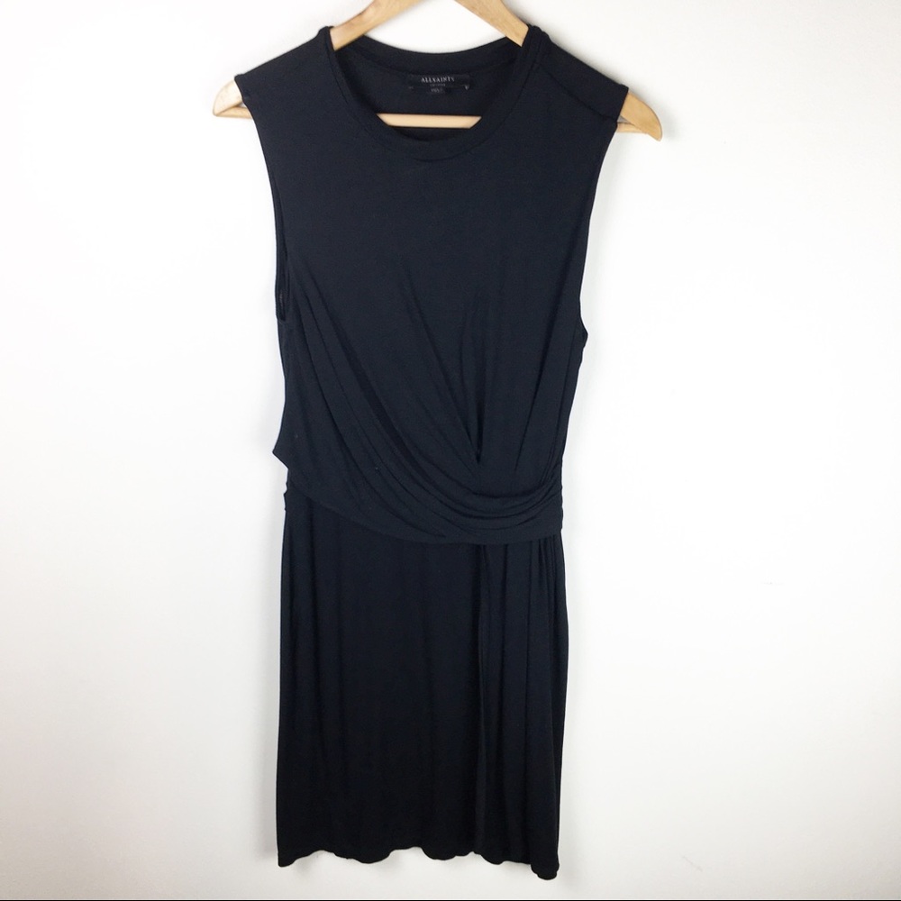 All Saints Amelia black jersey dress